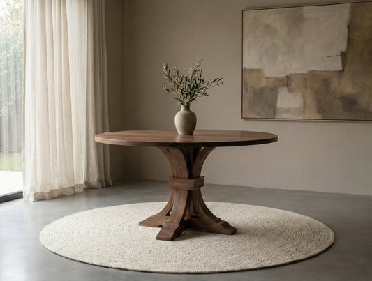 Ann Single Pedestal Table in Walnut