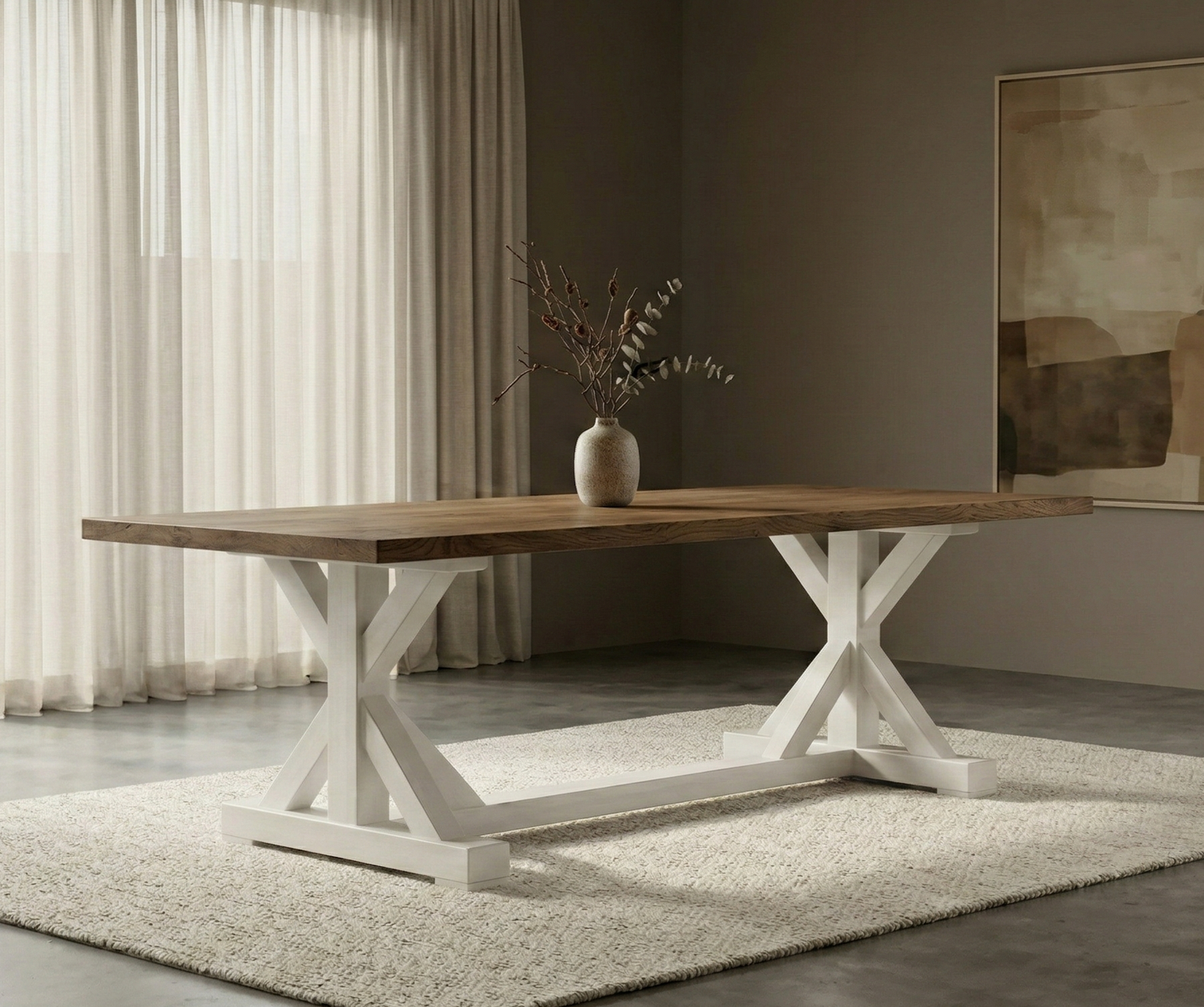 The Dune Trestle Table in Oak
