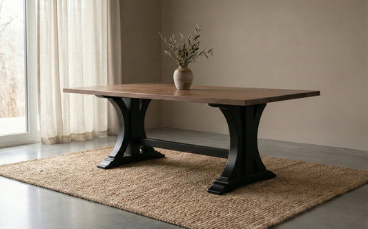 Crescent Trestle Table in Walnut